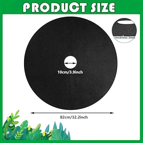 Miniatura 2 de Whaline 8 piezas de 32.2 pulgadas no tejido de 32.2 pulgadas, protector de árbol grueso, reutilizable, con 12 estacas de grapas, barrera de tela