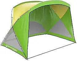 Barraca de praia - abrigo solar para sombra com proteção UV, resistente à água e ao vento, bolsa de fácil configuração e transporte da Wakeman Outdoors Amarelo