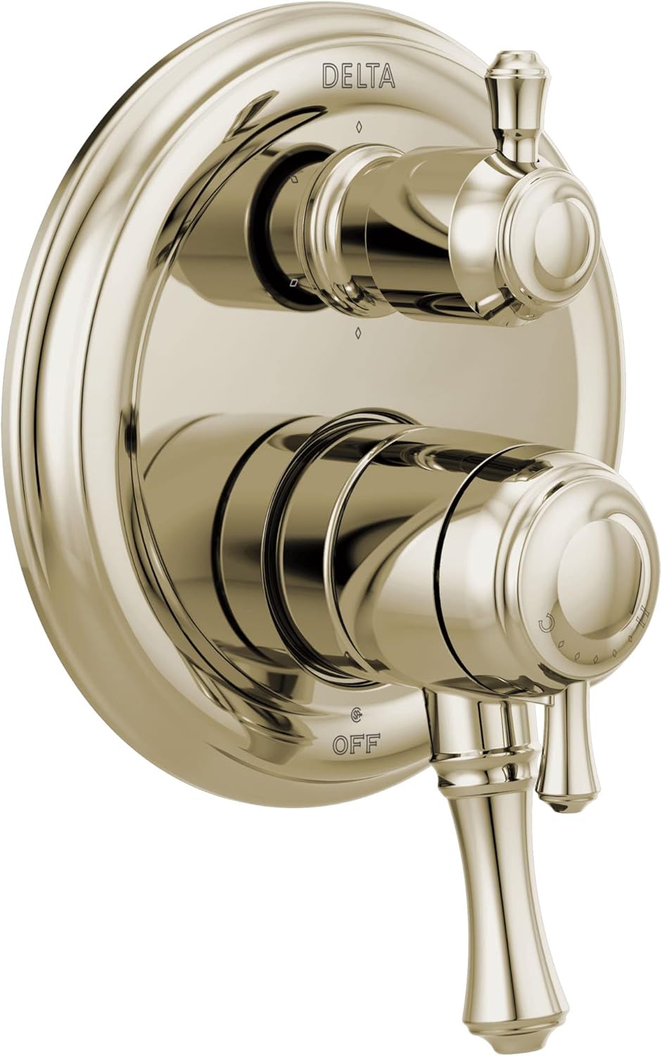 Delta T27997 Cassidy 17 Series Pressure Balanced Valve Trim with Integrated Volume Control and 6 Function Diverter for Three Shower Applications - Less Rough-In - Brilliance Polished Nickel