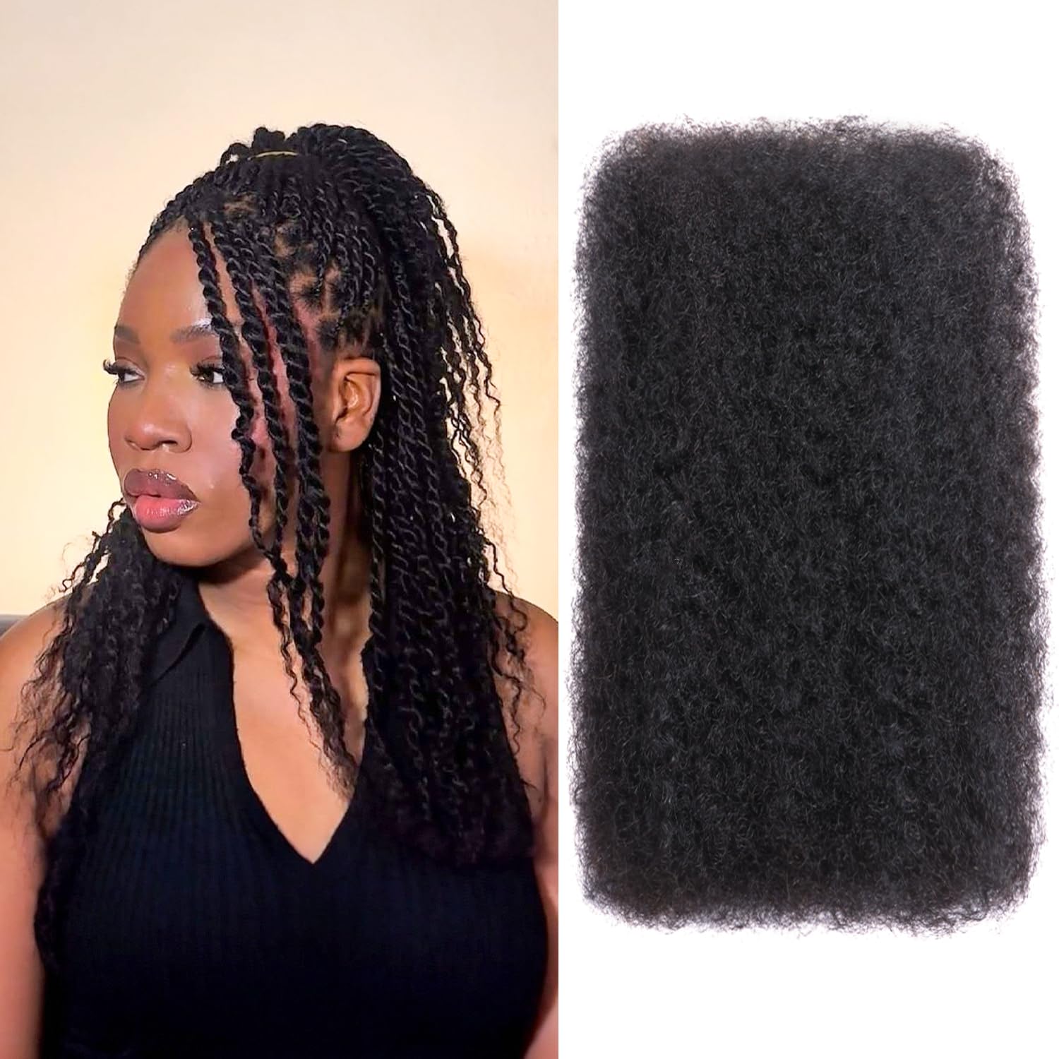 Amazon.com : Afro Kinkys Bulk Human Hair -16 Inch 50g 4c 