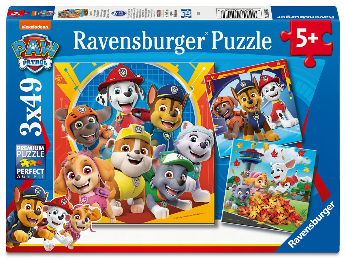 Ravensburger Paw Patrol 3x 49 Piece Jigsaw Puzzles for Kids Age 5 Years Up