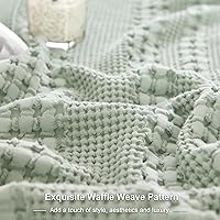 Vista 175 de PHF Fundas de almohada 100% algodón con tejido de gofre de 24 x 24 pulgadas, paquete de 2 fundas cuadradas para decoración elegante del hogar, sin