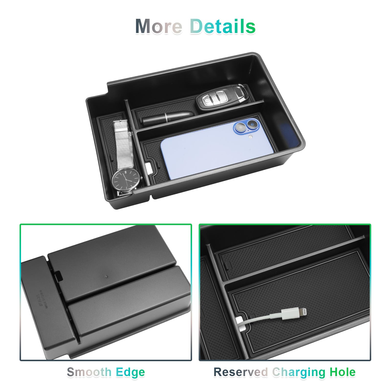GAFAT Compatibile con Nuovo 2025 Xpeng G6 2026 2027 Scatola Portaoggetti Console Centrale, X Peng G6 Braccioli Organizer Contenitore con Tappetini Gomma Antiscivolo, X Peng G6 Accessori 2026