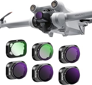 NEEWER 6 Pack ND/PL Filter Set Ideal for Bright Sunny Daylight Compatible with DJI MIni 3/Mini 3 Pro, Multi Coated HD Glass, No Color Cast&Remove Glare, Include ND8/PL ND16/PL ND32/PL ND64/PL CPL UV