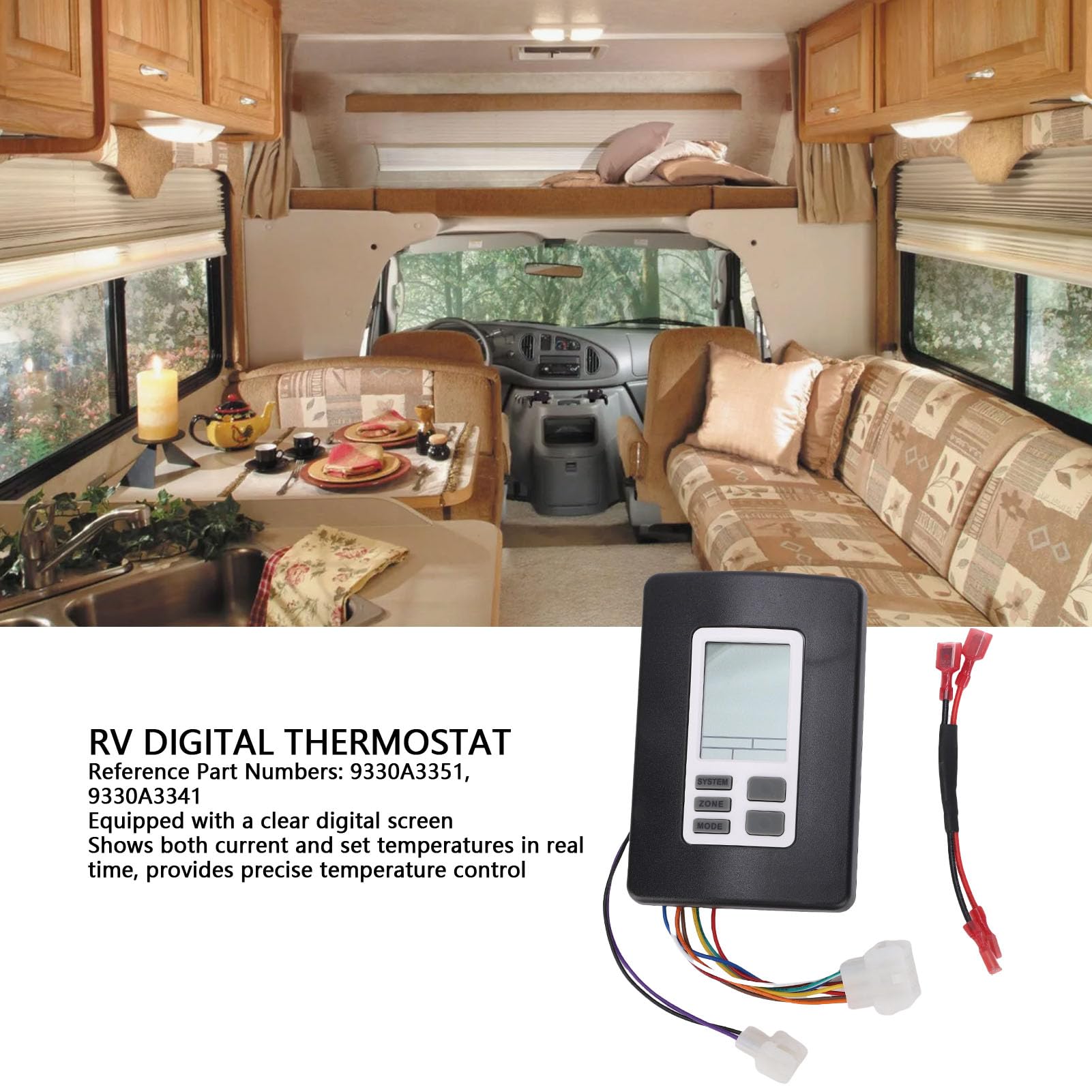 Rosvola 12V Wandthermostat für Wohnmobile, Digitalthermostat, Kompatibel