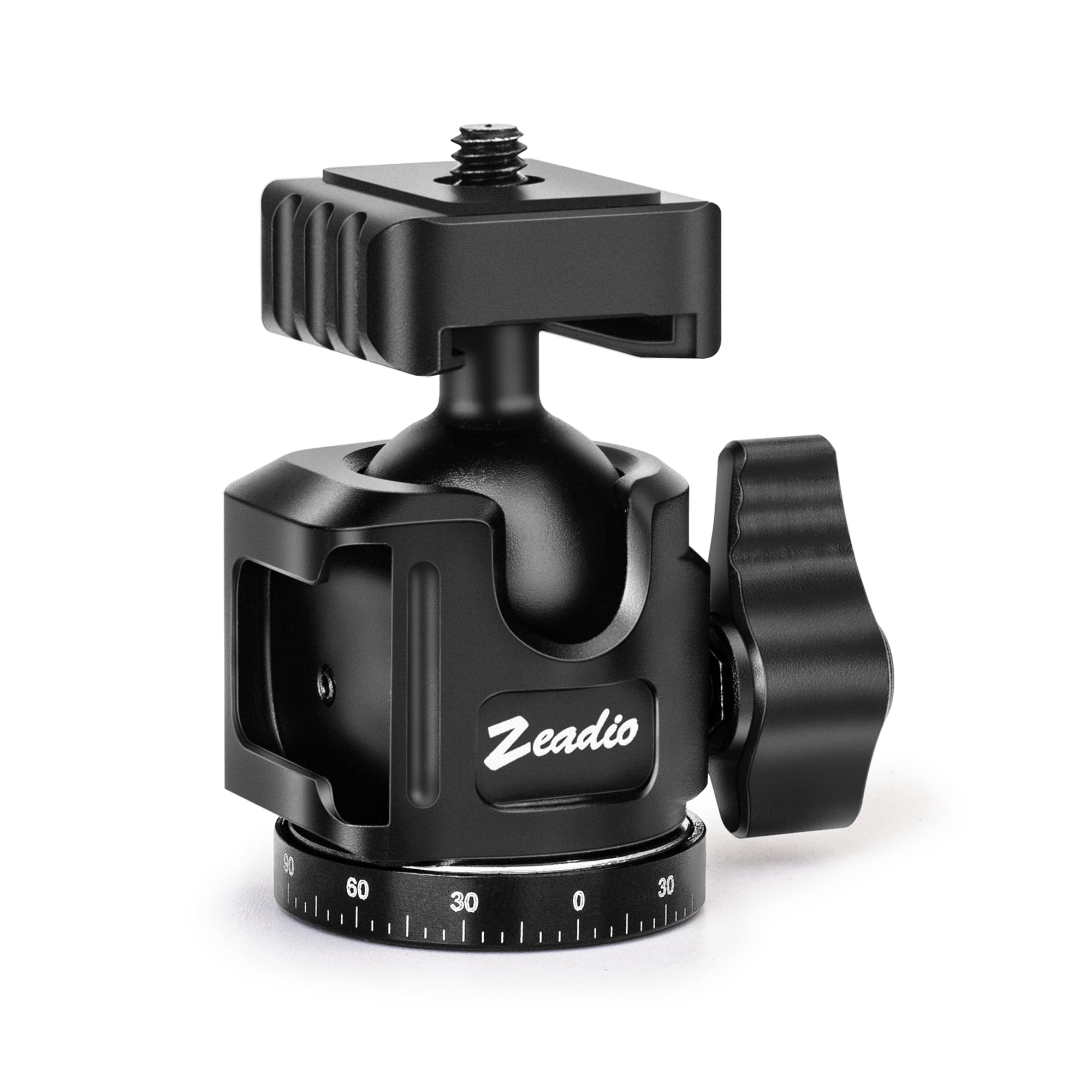 Zeadio Professioneller Kugelkopf-Adapter mit 360°-Rotation, 1/4"-Gewinde und 3/8"-Stativgewinde – Universelle Kamerabefestigung und Stativkopf