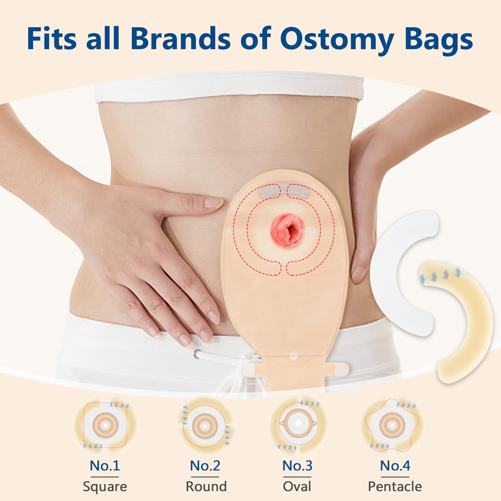 DERAYMI 60pcs Stoma Barriere Streifen Hydrokolloid Stoma Zubehör