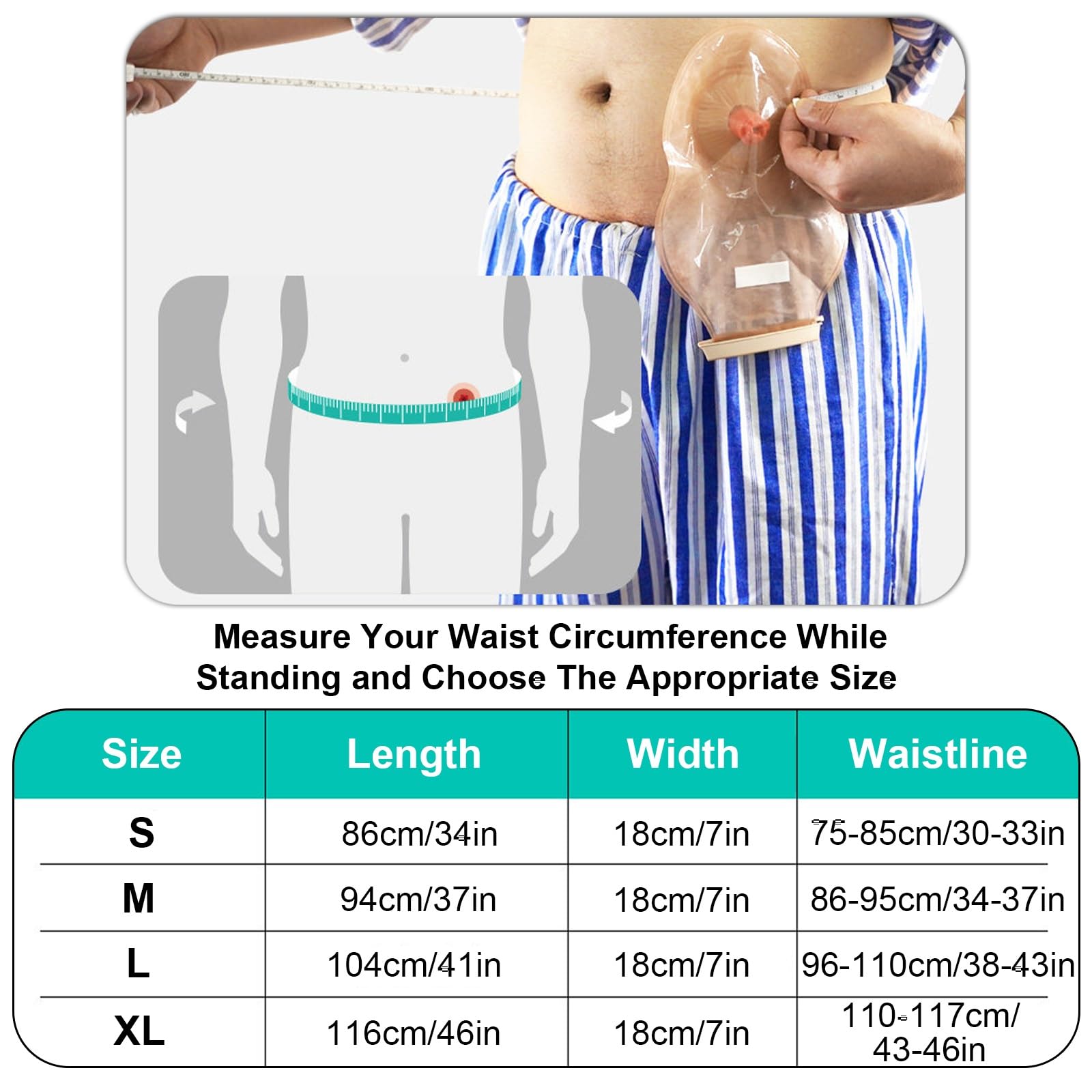 Verstellbare Stoma Bandage, Atmungsaktiver Stoma Gürtel, Beugt Parastomalen Hernien vor, Postoperativer Stomagürtel Zum Schutz Des Stomabeutels(Medium)