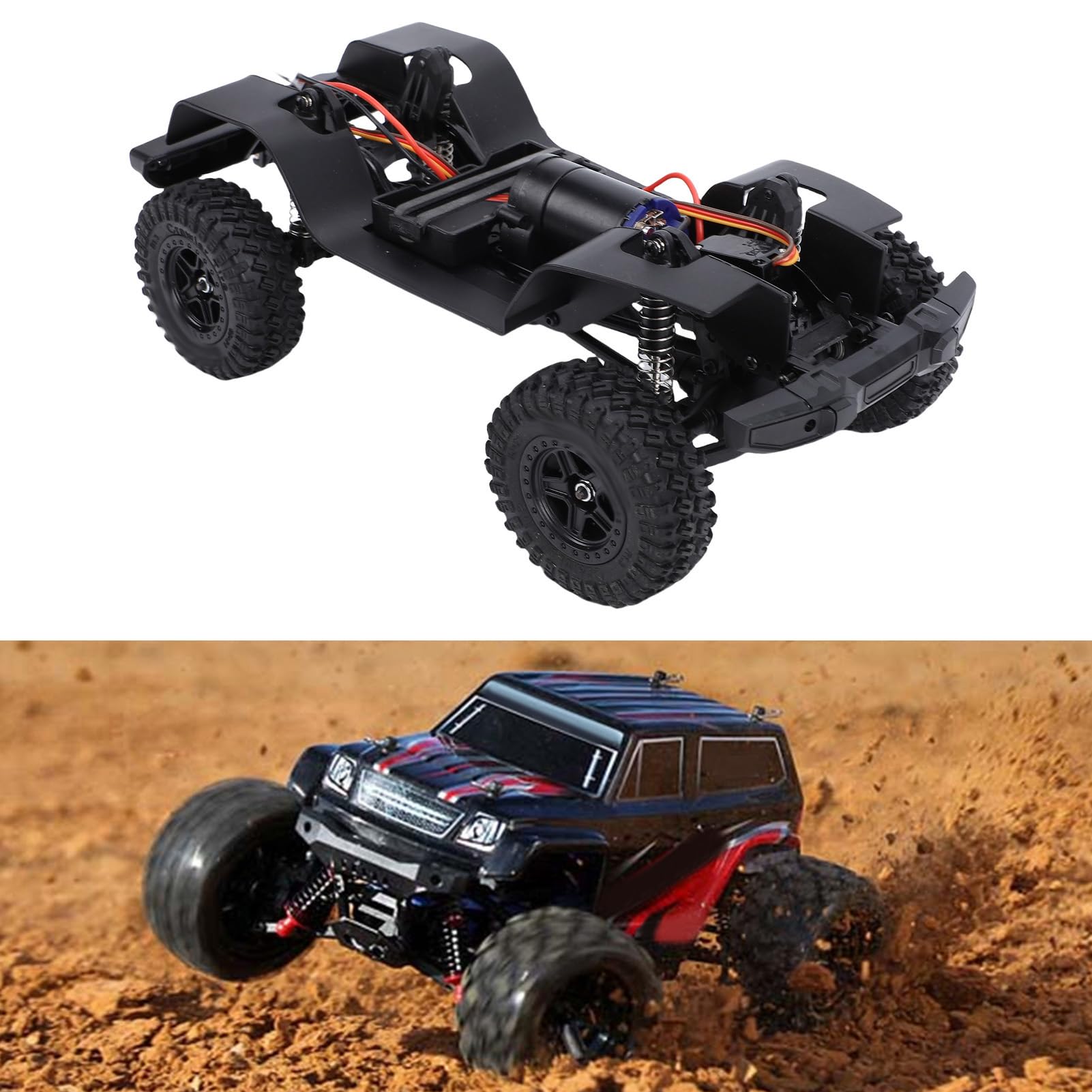 Bnineteenteam Marco de Chasis de Coche RC, Reemplazo Ensamblado de Plástico de Alta Resistencia para Coches Modelo 1/18, Rodillo de Robot de Deriva sobre Orugas DIY
