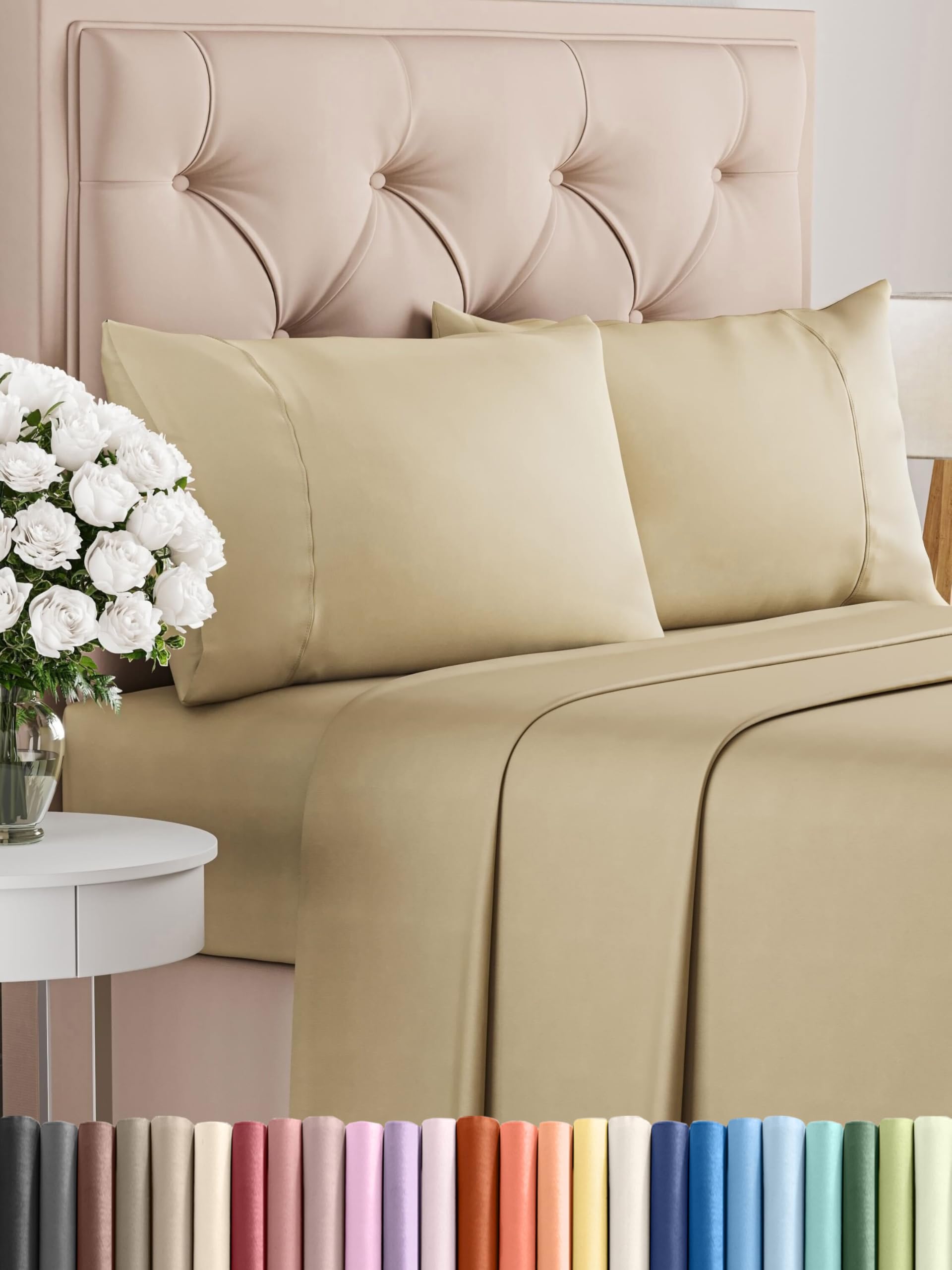 Amazon｜CGK Linens ツイン XL シーツ4点セット - ホット