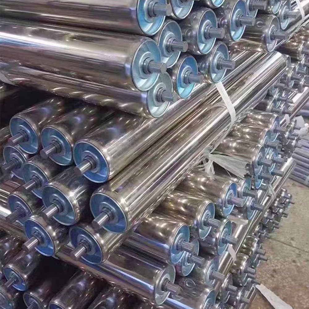 Rolki przenośnikowe ze stali nierdzewnej, 2 szt., wytrzymałe, średnica 50 mm, długość 1000 mm, idealne do obróbki drewna i magazynu, rolki przesuwne dla płynnego transportu