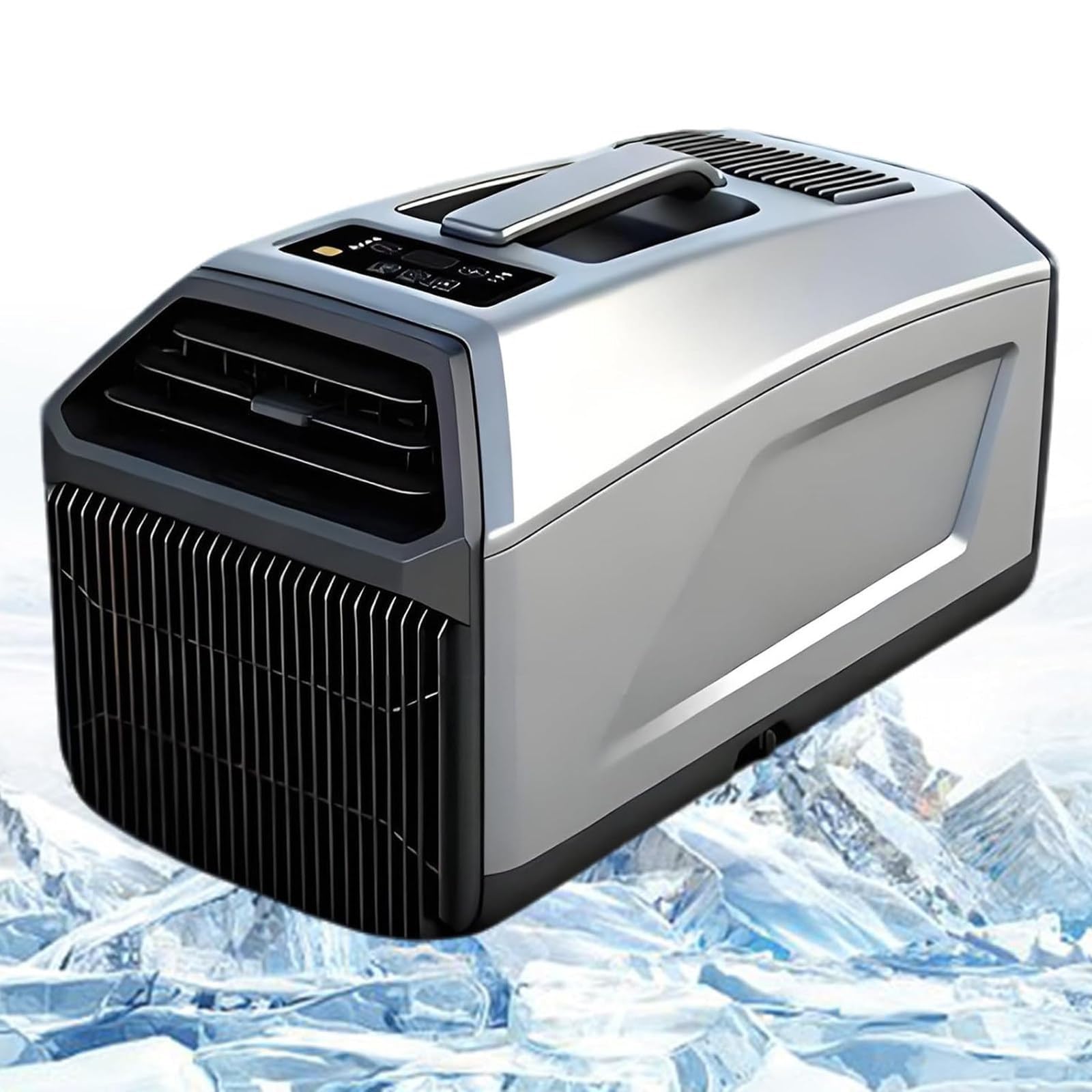 Qitujour Grey Portable Air Conditioner, Dual Hose Ac For Tent, Rv, Van, Camping