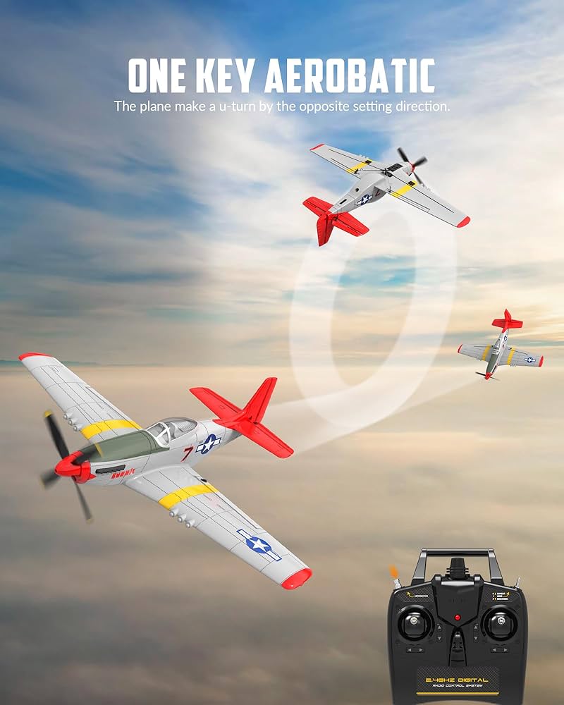 航空機・ヘリコプター UNION R/C PLANE KIT MUSTANG Amazon.com: P51D RC Plane 4-CH RC Airplane Ready to Fly Park