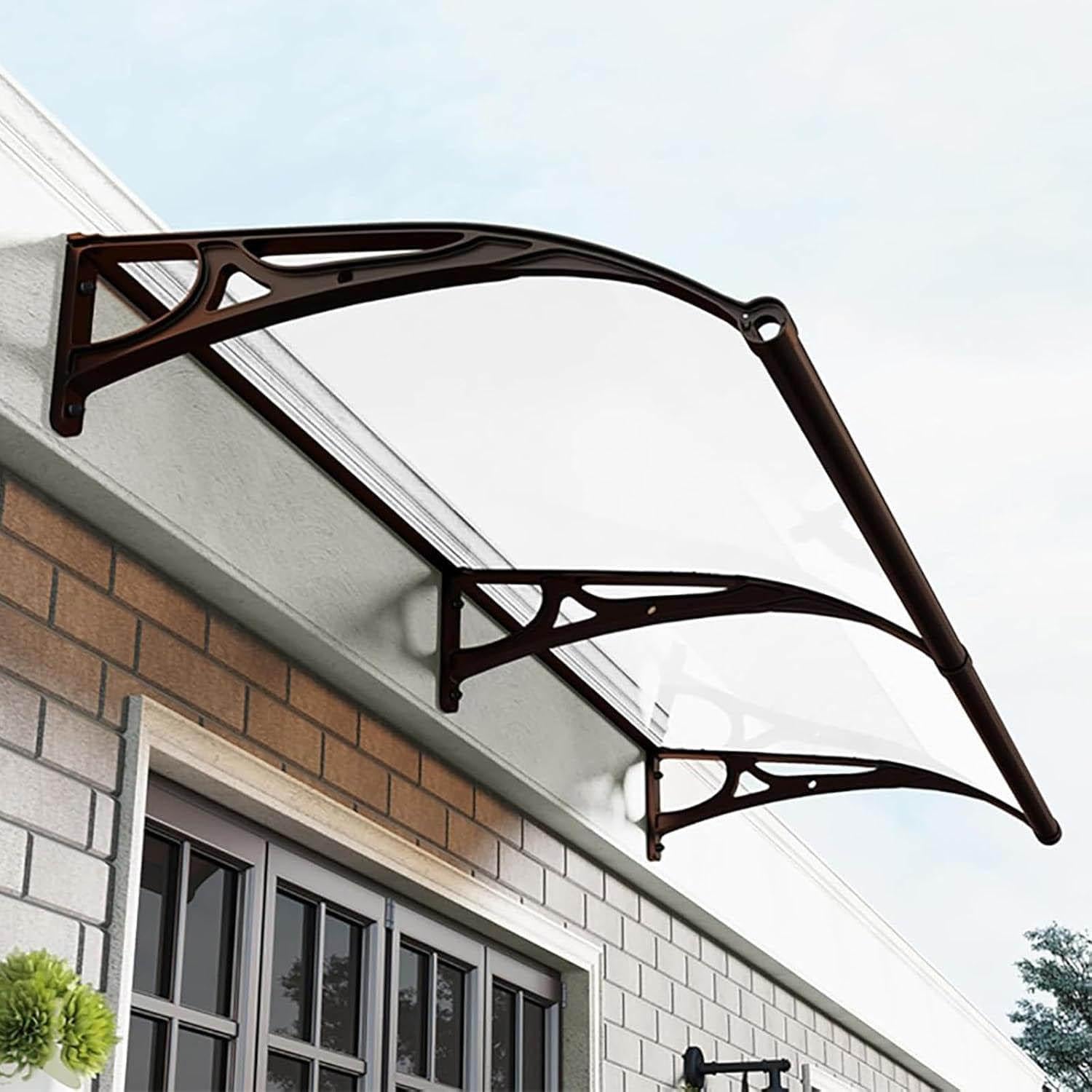 LWJSOCP Waterproof Door Canopy UV Protection Easy Installation for Porch & Patio Outdoor Shelter Awning WeatherResistant Canopy r for Home Entryway