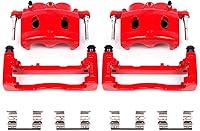 PowerStop S4918A Front Red Powder Coated Brake Calipers for Cadillac Escalade, Chevy Silverado 1500, Tahoe, GMC Sierra Yukon - Bolt-On Upgrade