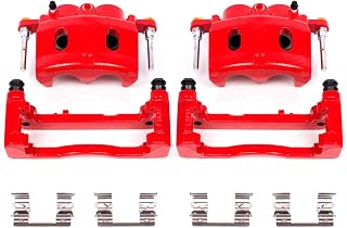 PowerStop S4918A Front Red Powder Coated Brake Calipers for Cadillac Escalade, Chevy Silverado 1500, Tahoe, GMC Sierra Yukon - Bolt-On Upgrade
