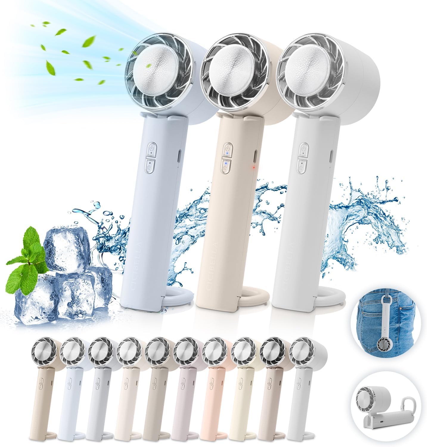 Amazon | CHAMOKA携帯扇風機 手持ち 冷却プレート付き【2024夏新型ハンディファン・－18℃・1秒冷感】瞬間冷却 3段階風量 ...