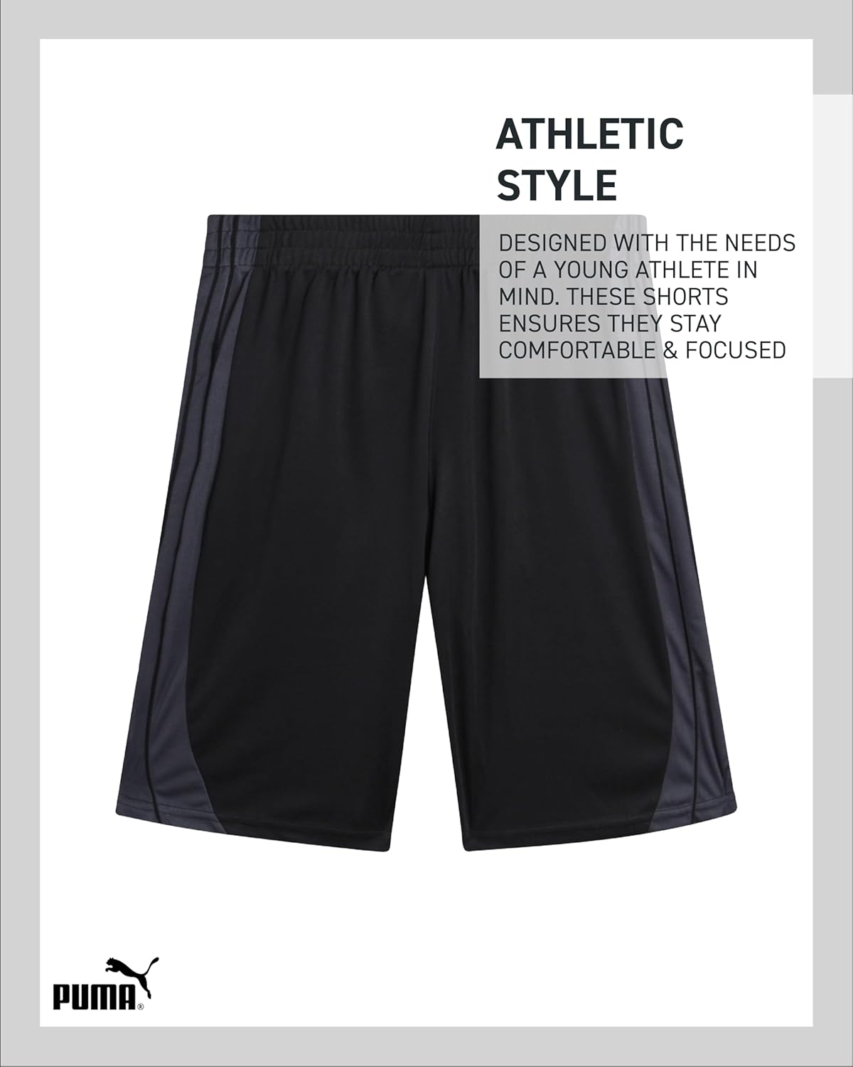PUMA Boys Athletic Shorts - Quick Dry Breathable Interlock Performance Boys Basketball Shorts with Pockets (Sizes: 4-20) - Image 5