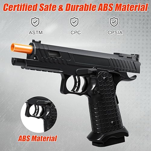 Vista 6 de Pistola de juguete de expulsión de carcasa modelo 2011 con bala suave, pistola de juguete realista para niños y adultos, modelo educativo