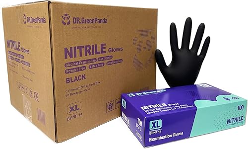 Miniatura 22 de Guantes médicos desechables de nitrilo aptos para alimentos, sin látex, sin polvo, para preparación de alimentos, cocina, examen de limpieza, 3 mil