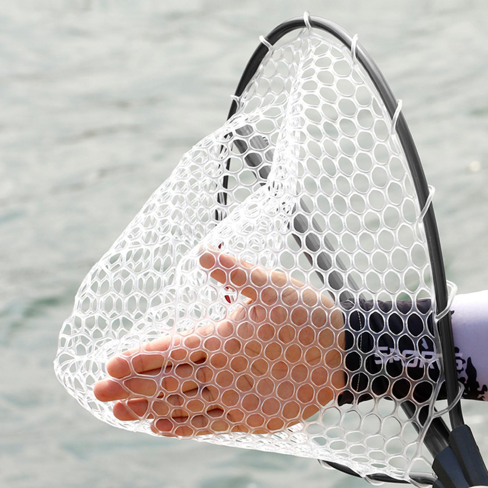 Podbierak rybacki Trwała konstrukcja z siatką zanurzeniową | Przenośny podbierak dla ryb Bass Trout Walleye, składany podbierak do łapania i wypuszczania