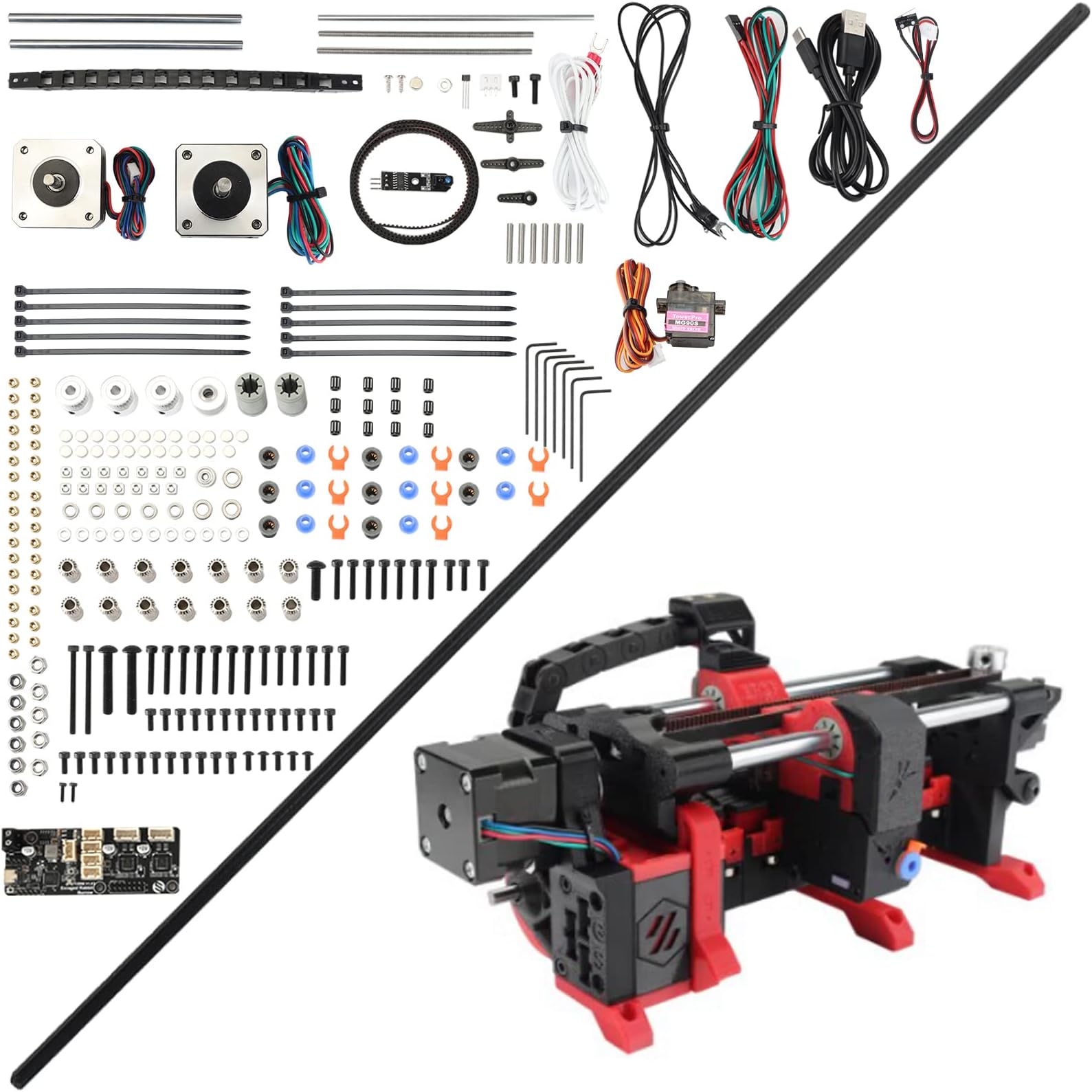 FYSETC 3D Printer Vorn 2.4 Triden MMU Kit ERCF(Enrager Rabbit Carrot Feeder) Easy BRD V1.1 Multi Material Filament Support Stepper Drivers TMC2209-9 Colors
