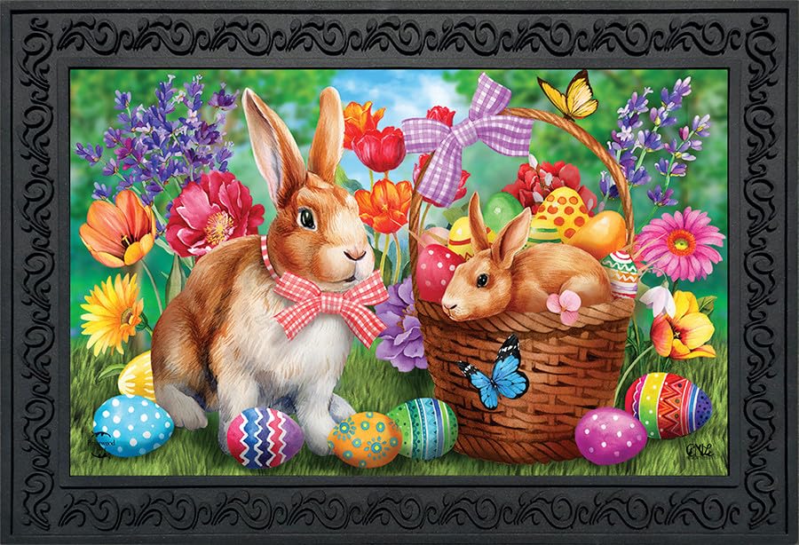 Briarwood Lane Bunnies and Basket Easter Doormat