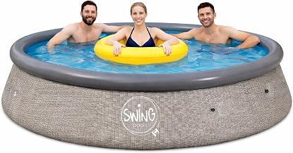 HAF - Swing Quick-Up Pool in grau (Ø 366 x 91 cm) | ca. 6.700 Liter | Selbsttragender Swimmingpool (rund) | Garten Planschbecken aufblasbar für Kinder und Erwachsene - kein Werkzeug nötig