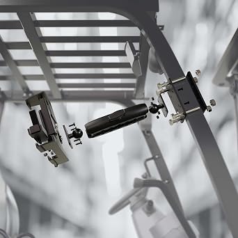 ARKON Mounts - Locking Forklift Tablet Mount with Adjustable Arm | Industrial Strength | Heavy-Duty Design | Adjustable | Boosts Warehouse Efficiency | Easy Install | Fits iPad and Samsung Tablets