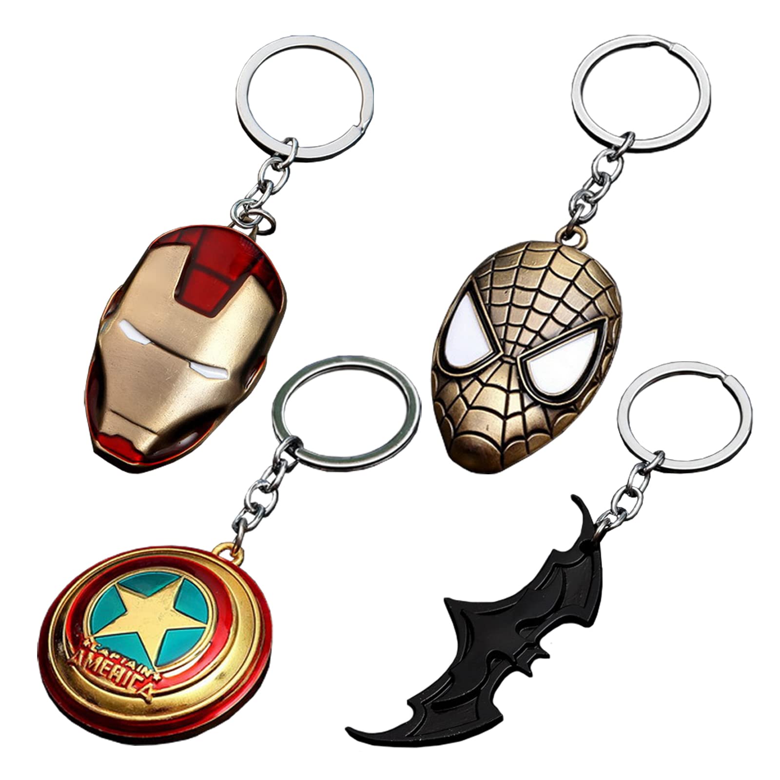 3 Portachiavi Supereroi - Spiderman, Iron Man, Capitan America, In Lega, Per Zaini E Chiavi - Foto 10