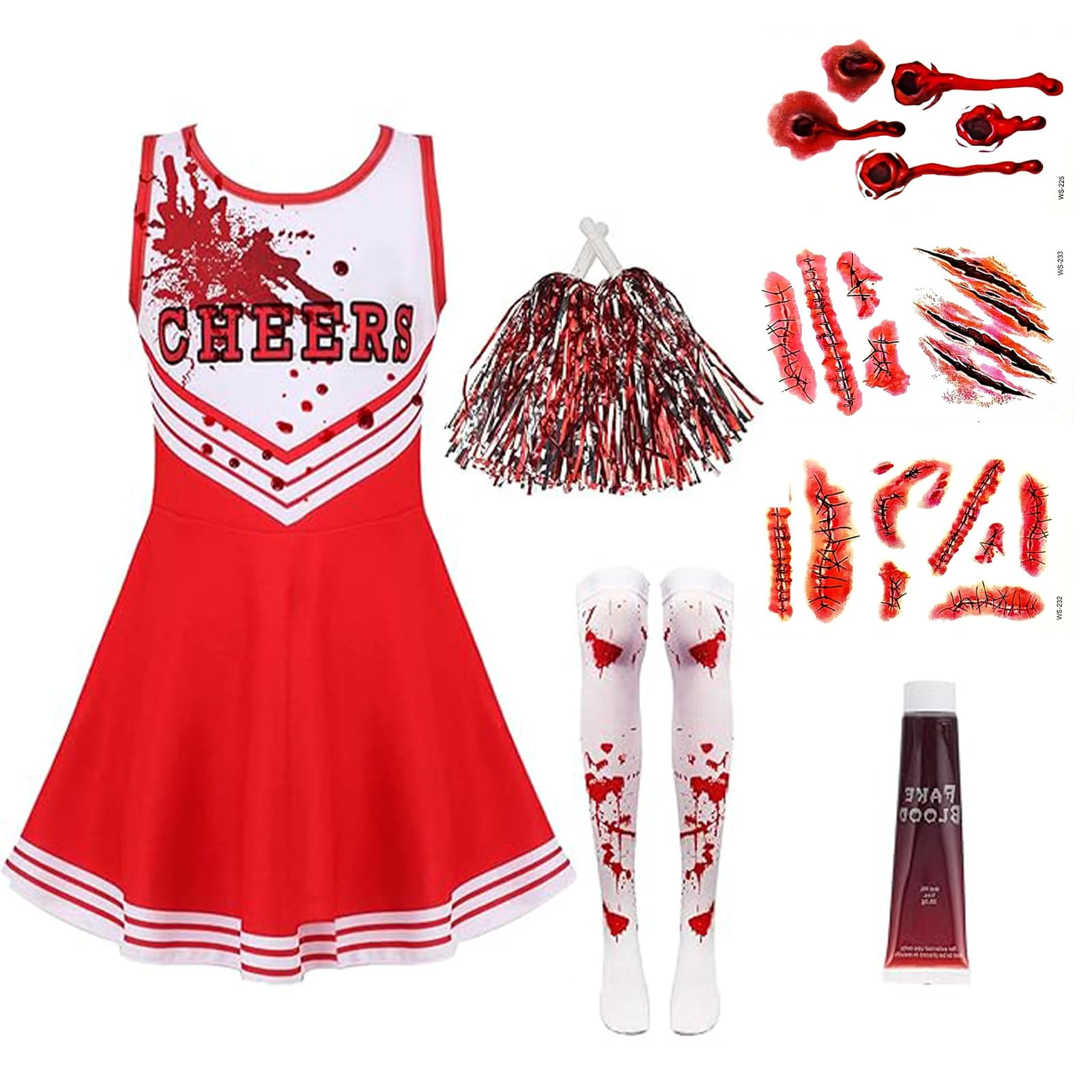 Zombie Cheerleader Costume Kids Halloween Costumes For Kids Pcs - Main Image