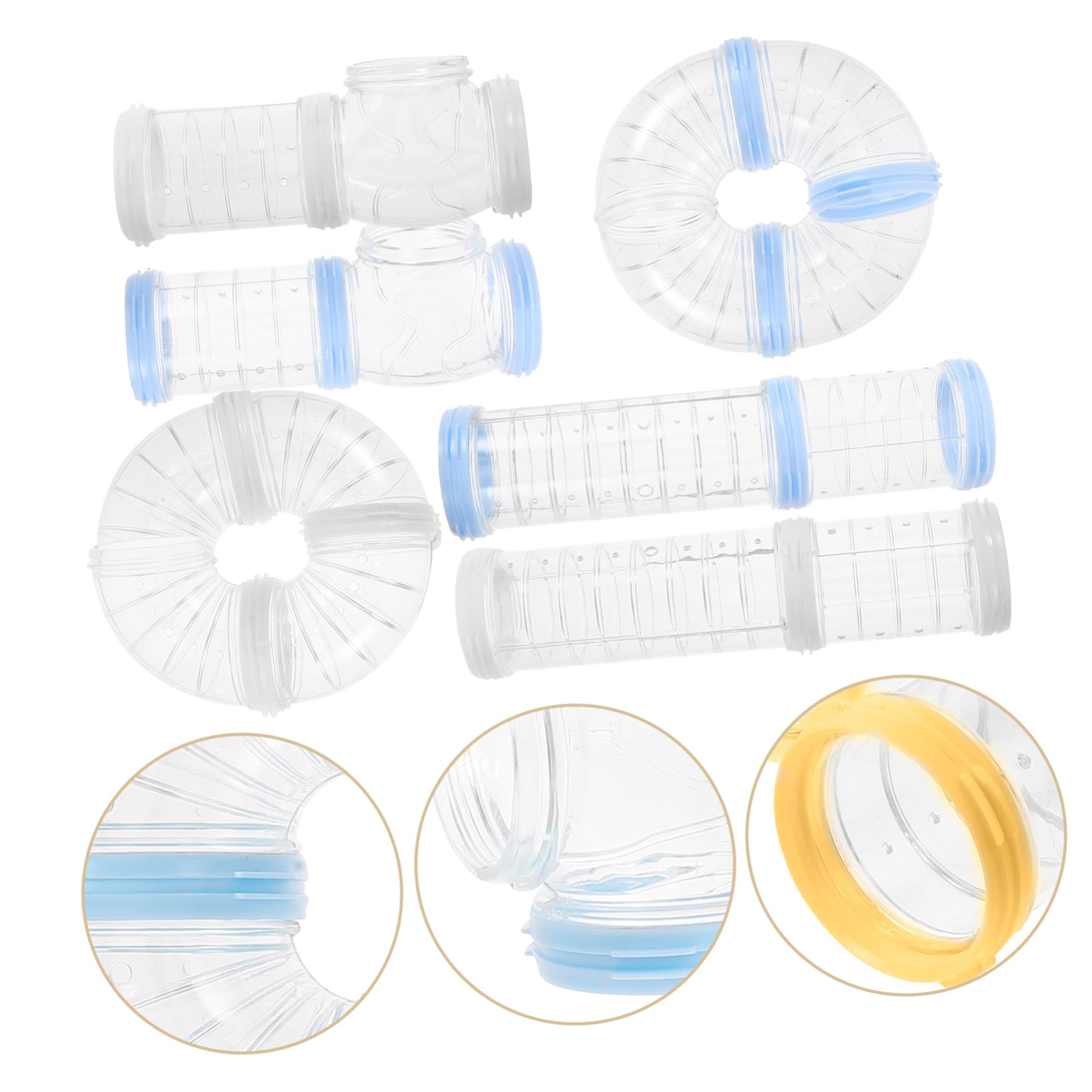 Homoyoyo 2sätze Hamsterröhren-bausatz DIY Tunnel für Hamsterkäfig Spielzeug Bewegung Rückzugsort für Kleintiere