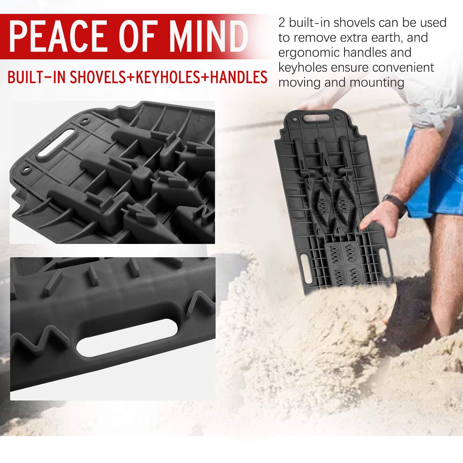 BUNKER INDUST OffRoad Traction Boards with Jack Lift Base, 2 Pcs