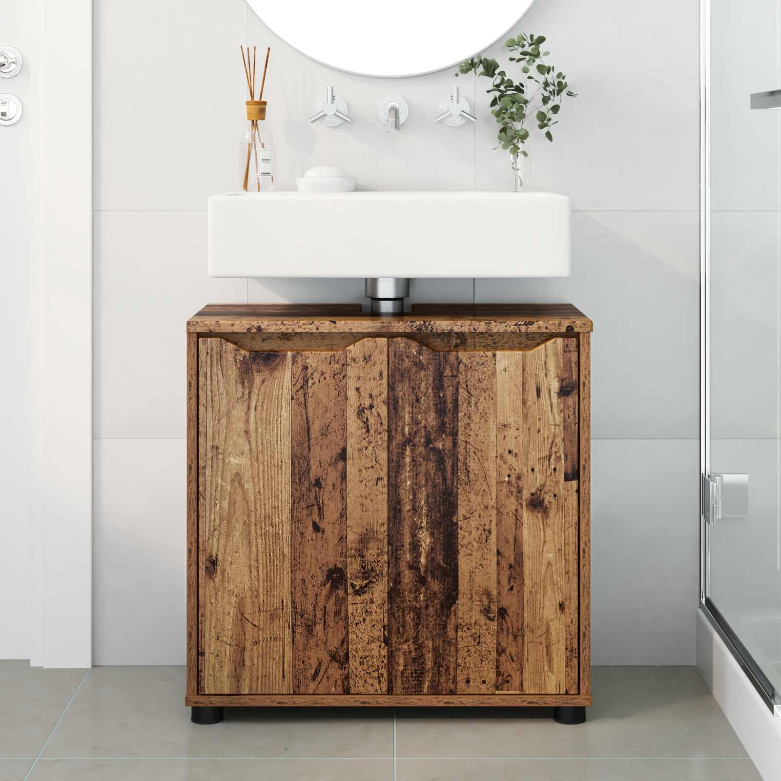 Mobile per Lavabo da Bagno 2 Ante in Legno 60x30x60 cm