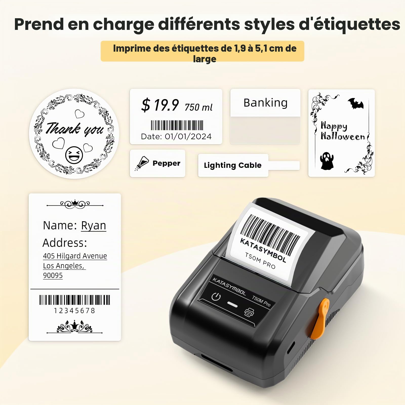 SUPVAN T50M Pro Étiqueteuse avec Larges Étiquettes Étanches