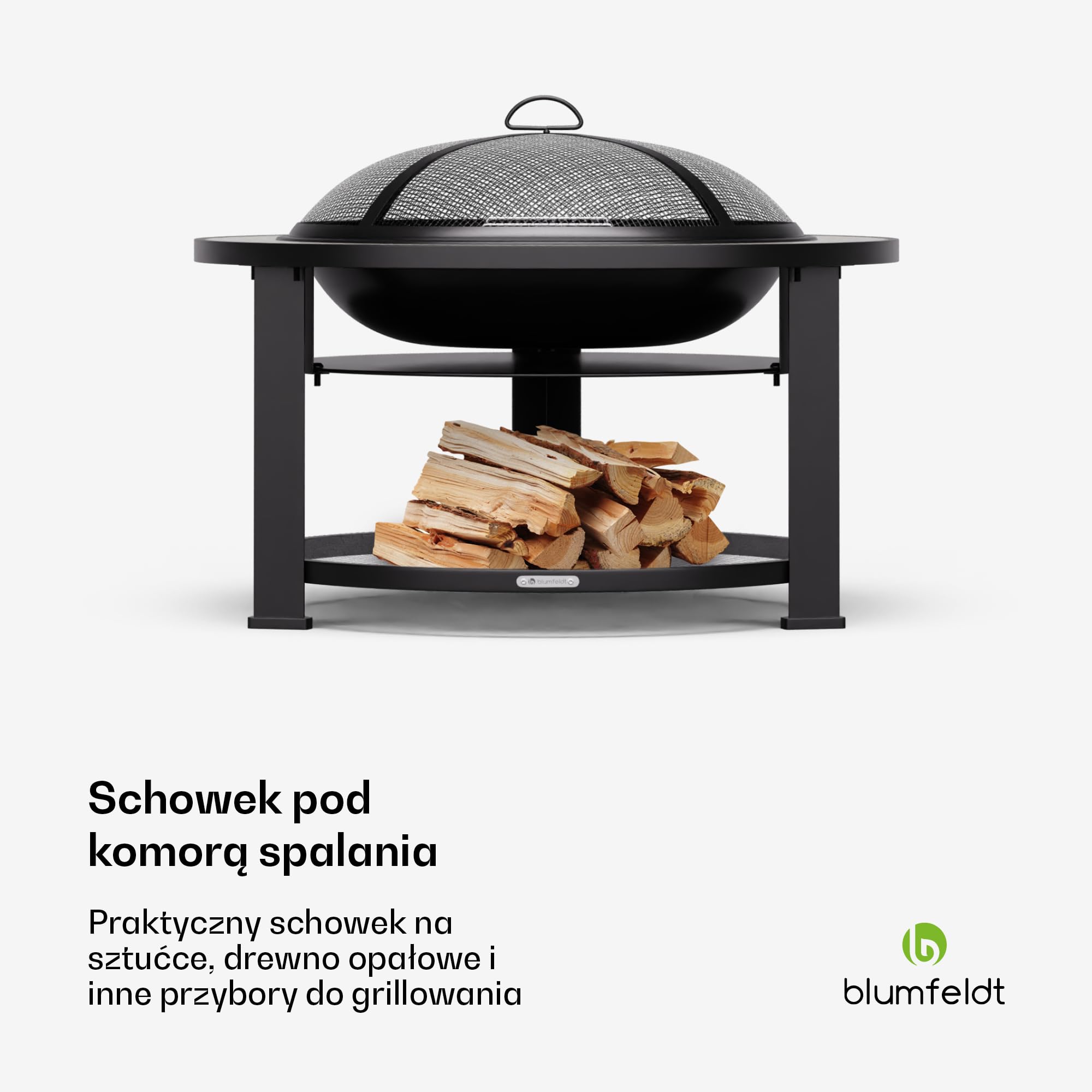 blumfeldt Palenisko ogrodowe 3 w 1 (palenisko, stół, grill), z ochroną przed wysoką temperaturą, rusztem do grillowania, pogrzebaczem, ochroną przed iskrami, ochroną przed deszczem – idealny jako