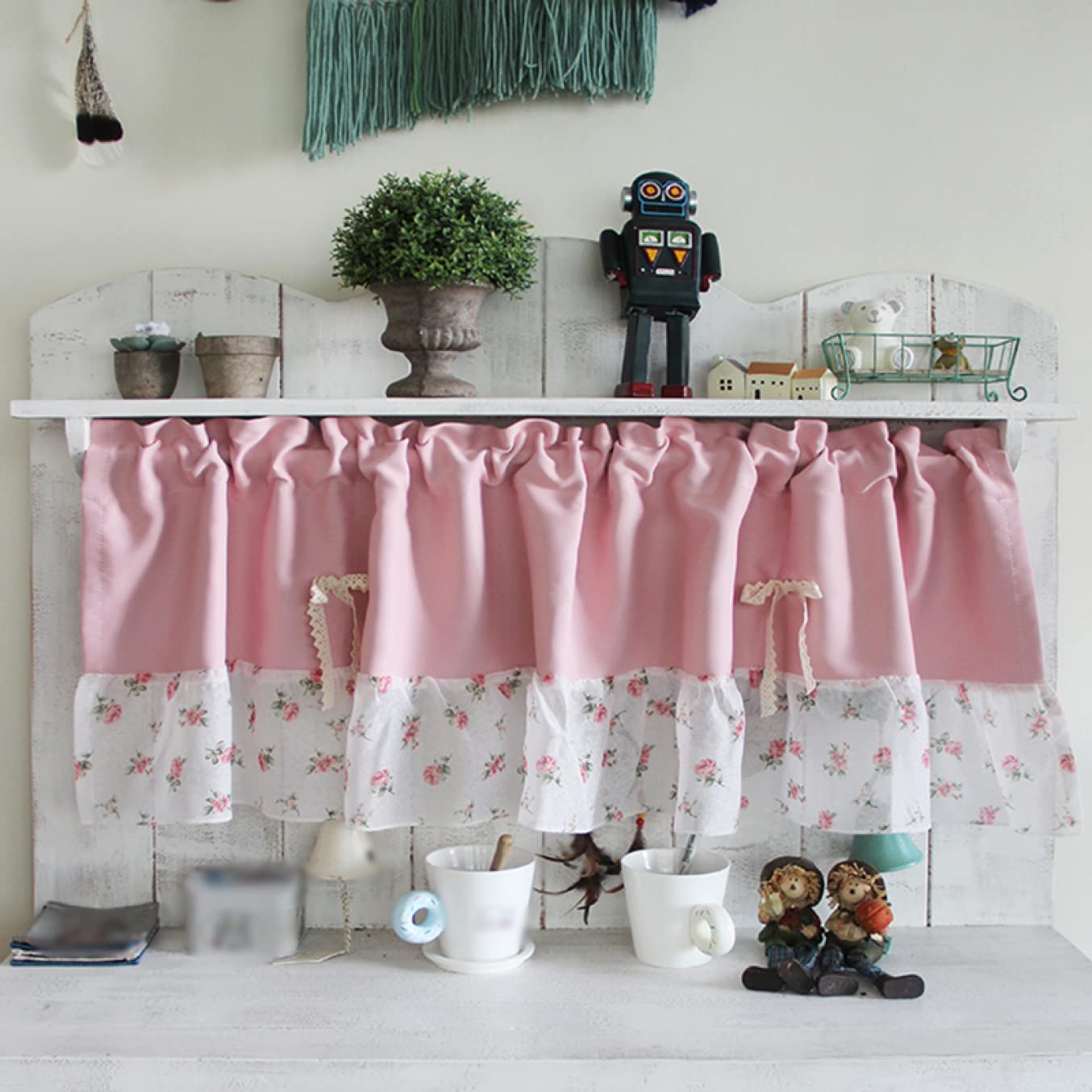 Amazon｜[KMBIGNK] 姫系 遮光カーテン 140*40cm 可愛い フラワー