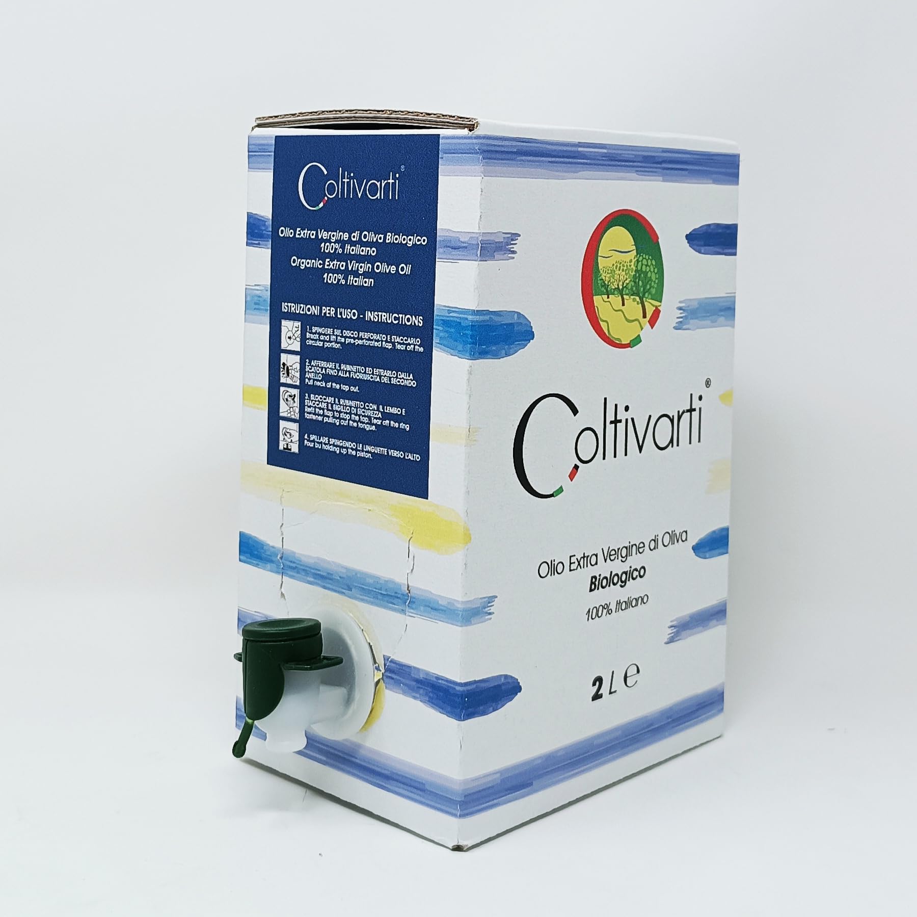 Coltivarti - Ekologiczna 100% włoska oliwa z oliwek Extra Vergine 2 litrów Bag-In-Box (Pioggia)