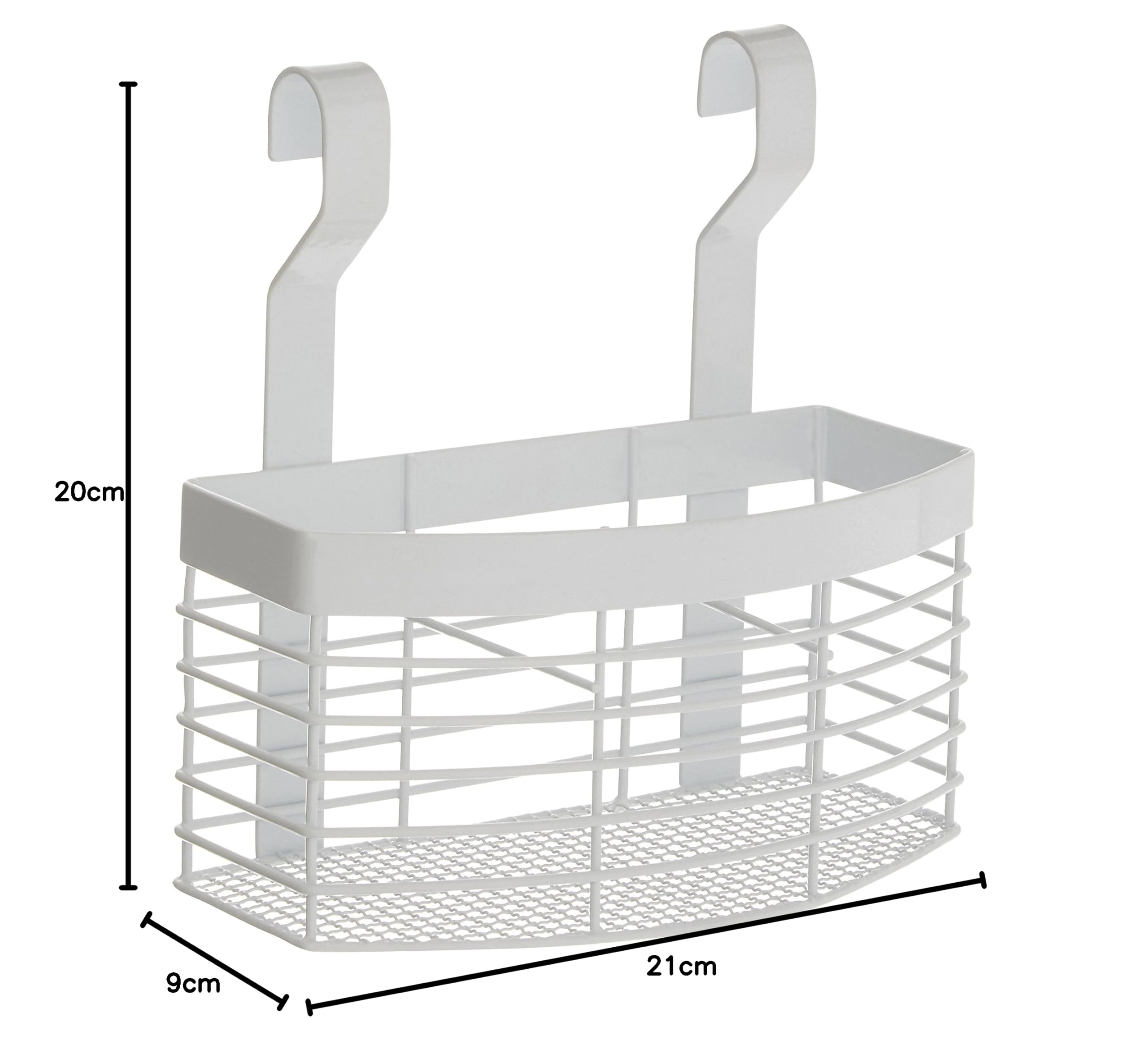 Cesto Portaoggetti Da Appendere Per Porta - In Metallo Bianco, Organizer Per Cucina, Bagno O Ufficio - Foto 4