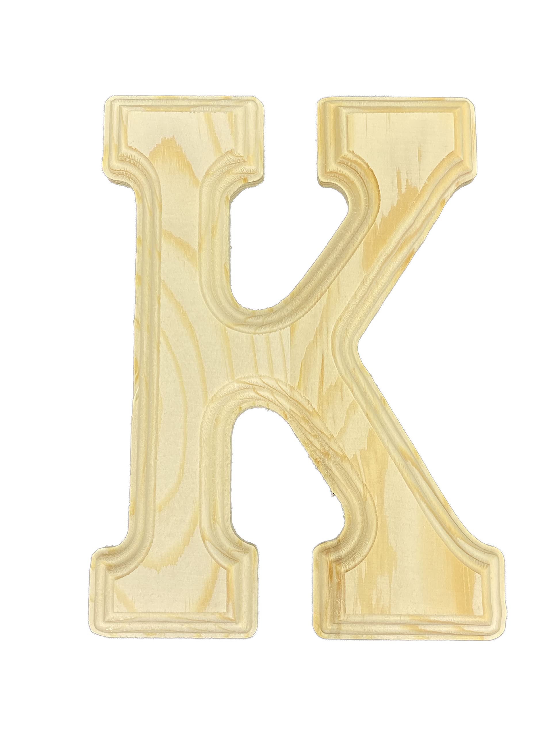 Crafts Central Pine Wood Beveled Wooden Alphabet Letters for Arts & Crafts, Decorations and DIY (K)