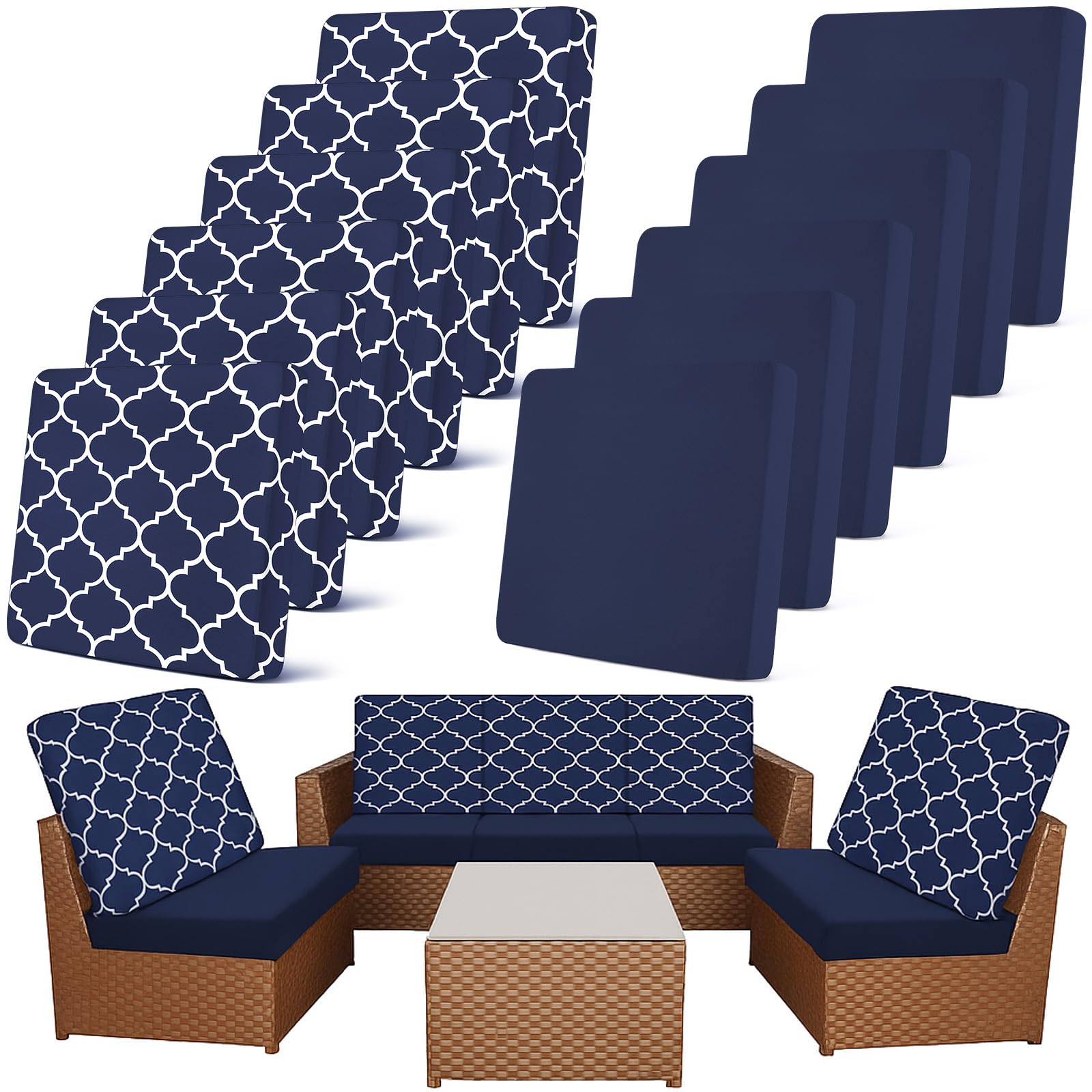 Colorful Patio Cushion Covers - 12 Pack -23