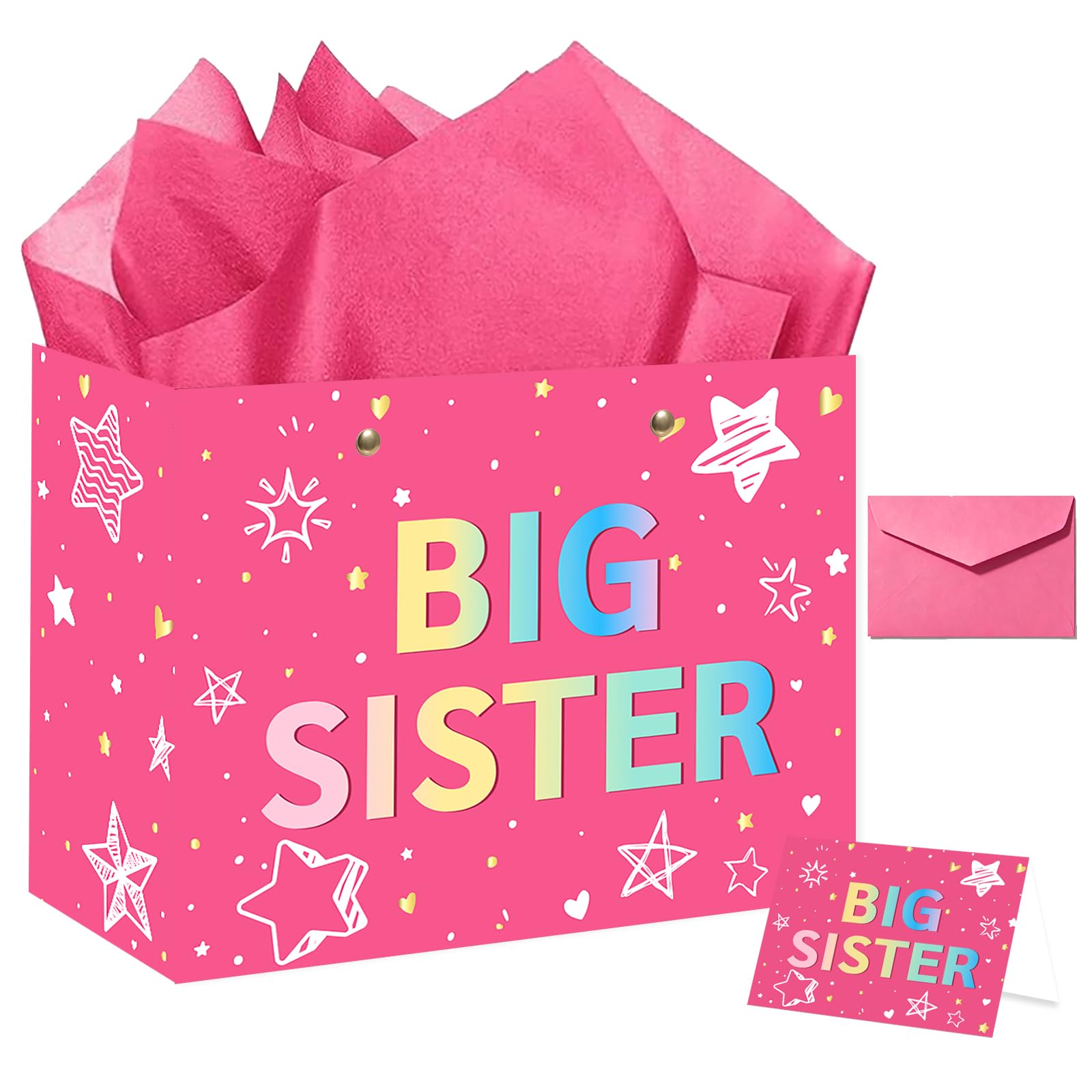 Big Sister Wrapping Paper Bag - Girl Birthday Gifts Baby Shower Gifts Bag — image 1