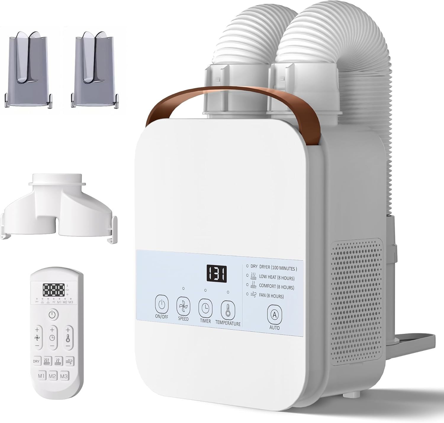 MORFY Portable Blanket Warmer with Remote Control,Bed Warmer, Sweat Drying, Coping with Climate Changes, All Seasons, with Shoe Dryer Attachment, Dual Nozzle,10 wind speed, 11 temperature, LCD Touch