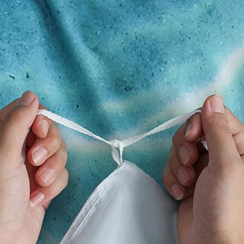 Miniatura 6 de Juego de funda de edredón de playa tamaño King, 3 piezas de microfibra suave y ligera, juego de funda de edredón con lazos de cremallera, 1 funda de