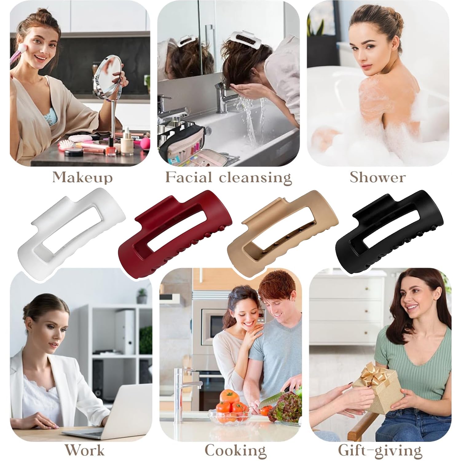 Set of 5 cozy claw clips The Cozy Clip Flexible Claw Clip for Women,Lightweight Large  main image 4