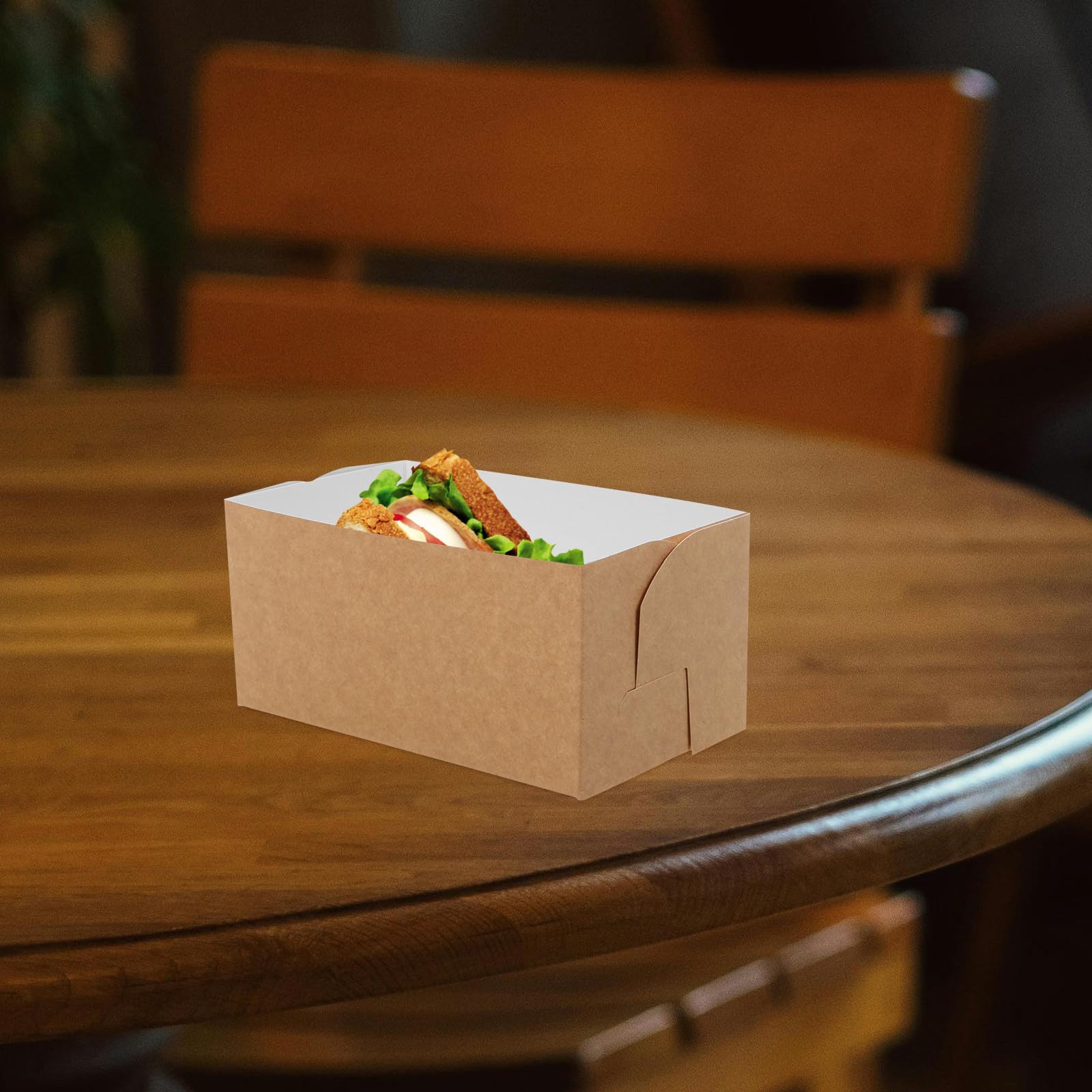 Kichvoe 50 Pezzi Scatole per Imballaggio Panini e Contenitori per Torte in Carta Antigrasso, Confezioni da Asporto Pratiche per Sandwich e Colazione in Viaggio