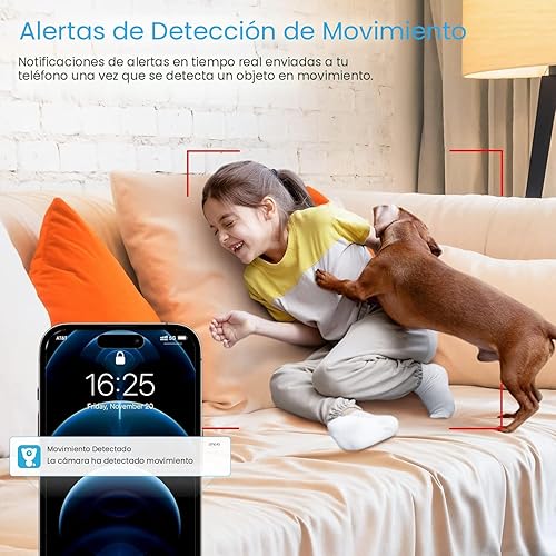 Miniatura 2 de litokam 360 - Cámara de seguridad para interiores, cámara de seguridad para el hogar con detección de movimiento, cámara para mascotas con