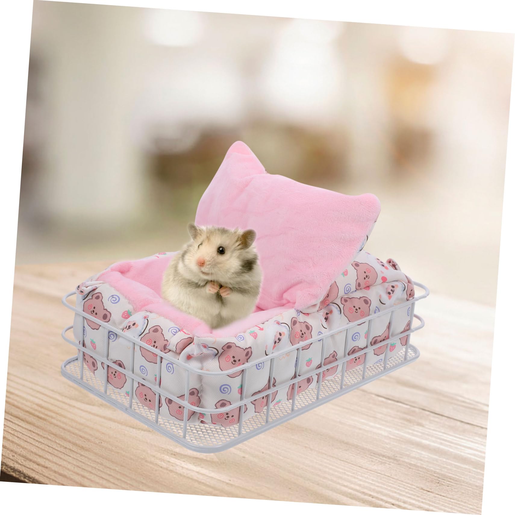 Toddmomy Meerschweinchen Hängematte Kleines Haustierbett Metallrahmen Weiß Winter Schlafplatz Hamster Zubehör Kleintier Käfighängematte