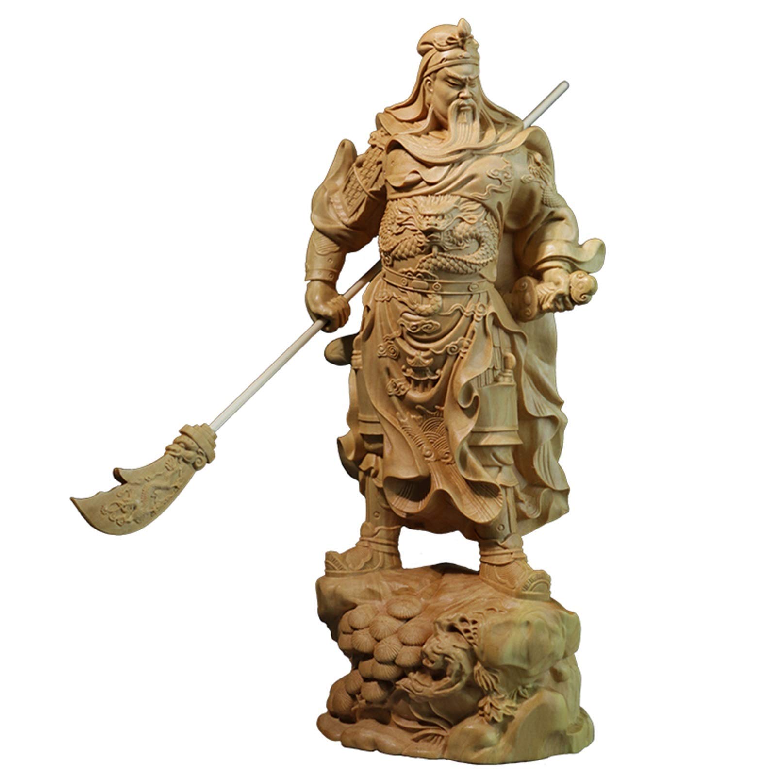 Amazon.co.jp: 関羽像 Boxwood 20cm Guanyu彫刻3キングダムウッドスタ 
