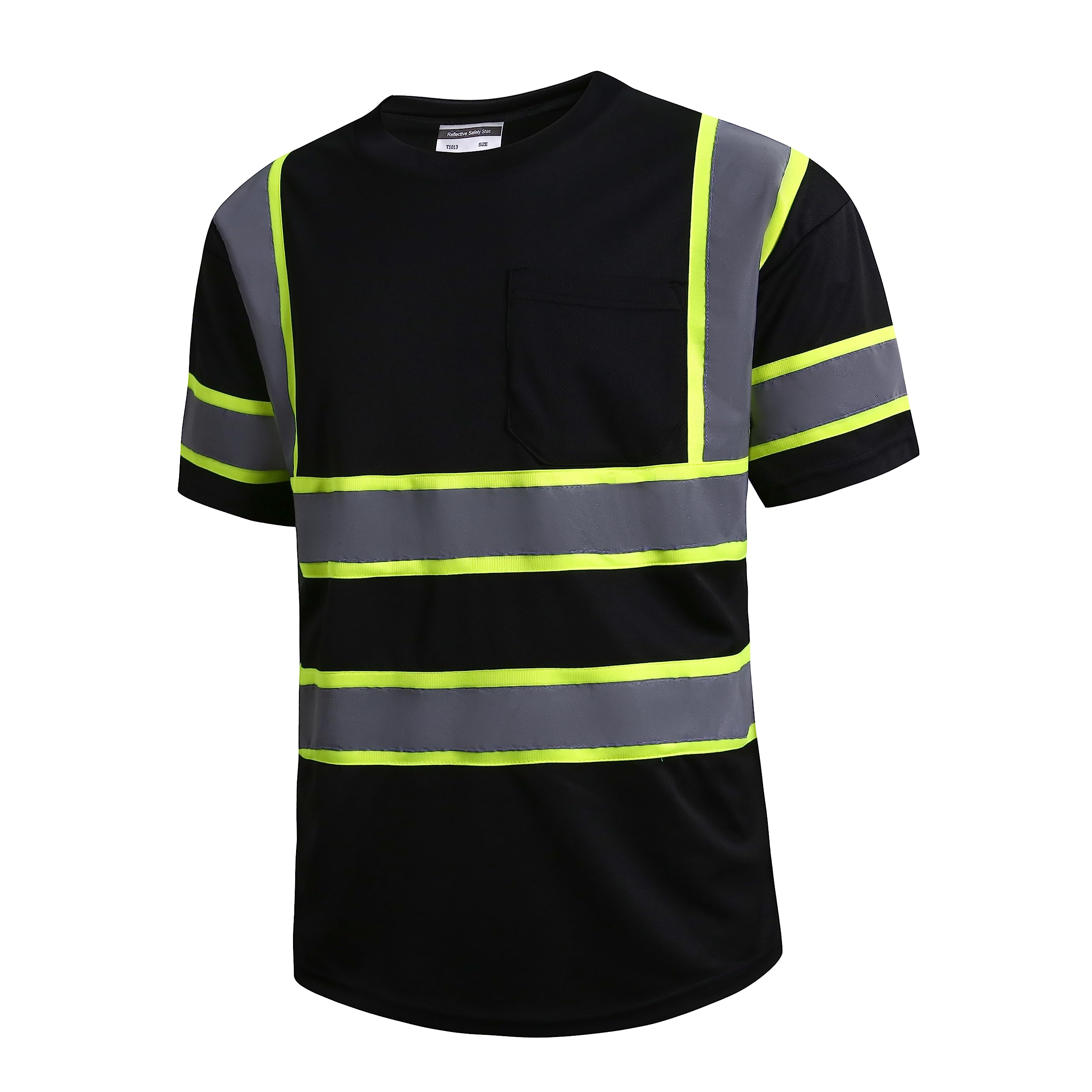 SKSAFETY High Visibility Safety Shirts for Men with Reflective Tapes - Quick Dry Class 2 Hi Vis Construction Work Shirts for Men, Short Sleeve